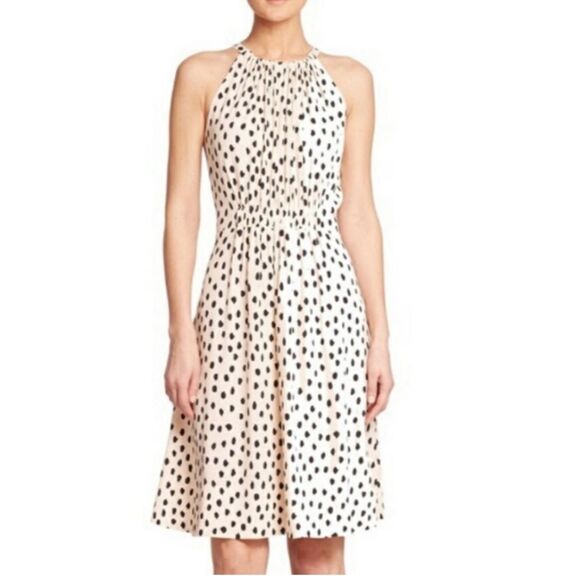 KATE SPADE Viscose POLKA DOT Print Take a Walk on the Wild Side HALTER Dress Siz - Picture 1 of 8